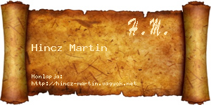 Hincz Martin névjegykártya